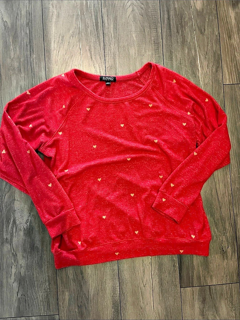 Buffalo David Bitton Red Heart-Print Pullover Sweatshirt Red XL